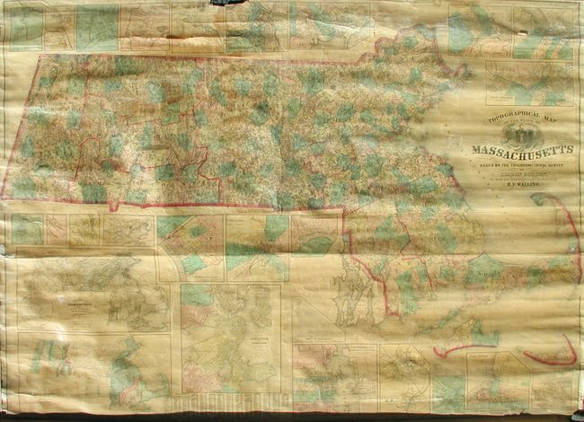 Topographical Map of the State of Massachusetts Based on the Trigometrical Survey by Simeon Borden, The Details from Actual Surveys