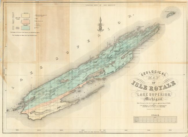 Geological Map of Isle Royale Lake Superior, Michigan