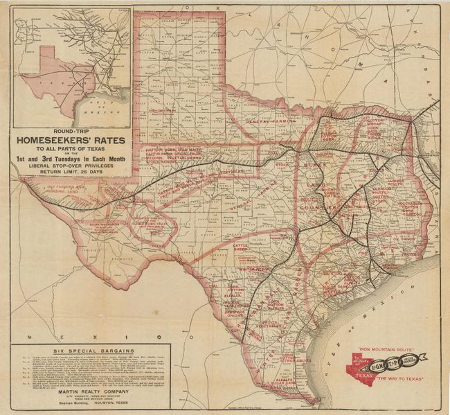 Iron Mountain Route To all Parts of Texas -  The Way to Texas