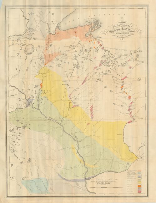 Provisional Geological Map of Part of the Chippeway Land District of Wisconsin with Part of Iowa & of Minnesota Territory