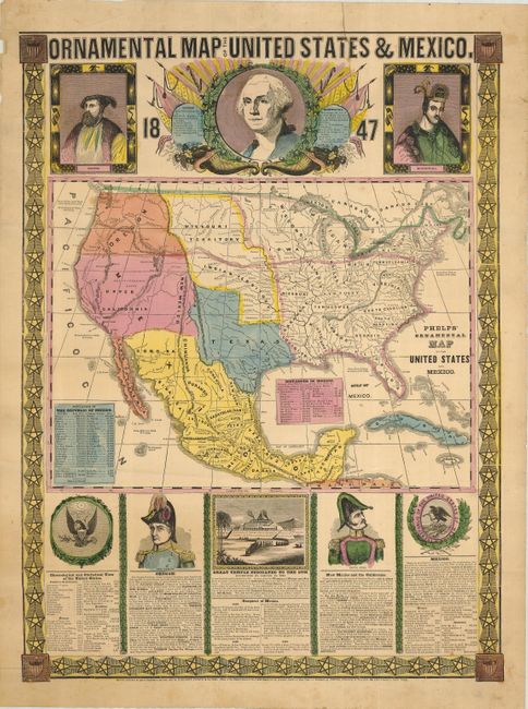 Ornamental Map of the United States & Mexico [together with] Presidents of the United States