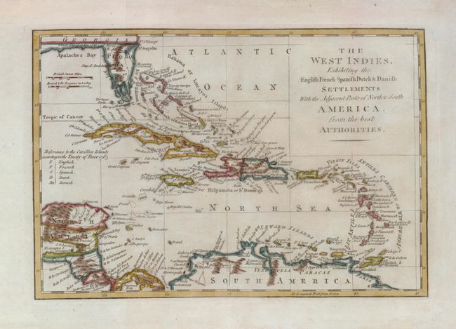 The West Indies, Exhibiting the English French Spanish Dutch & Danish Settlements with the Adjacent Parts of North & South America, from the Best Authorities