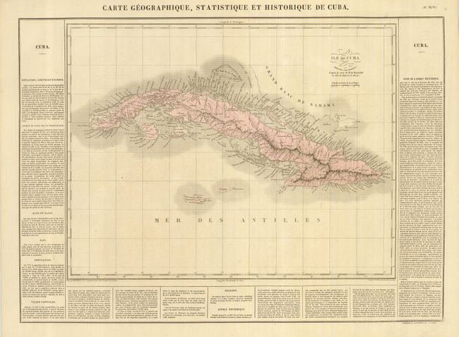 Carte Geographique, Statistique et Historique de Cuba