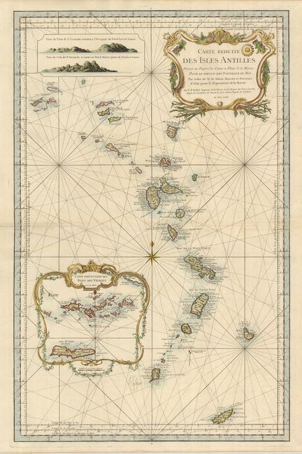 Carte Reduite des Isles Antilles Dressee au Depost des Cartes et Plans de la Marine
