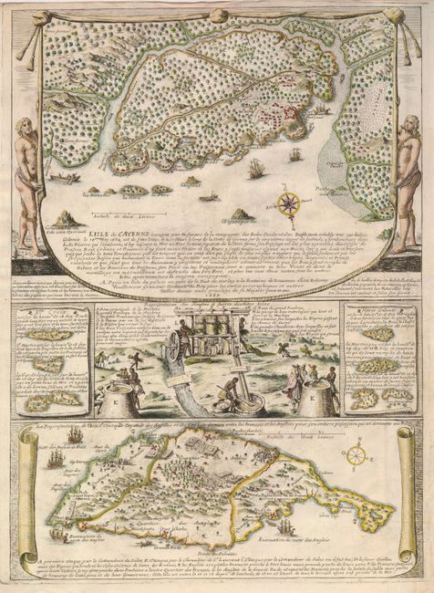 L'Isle de Cayenne occupee par Messieurs de la compagnie des Indes Occidentales [on sheet with] La Representation de l'Isle St. Christople Capitale des Antilles