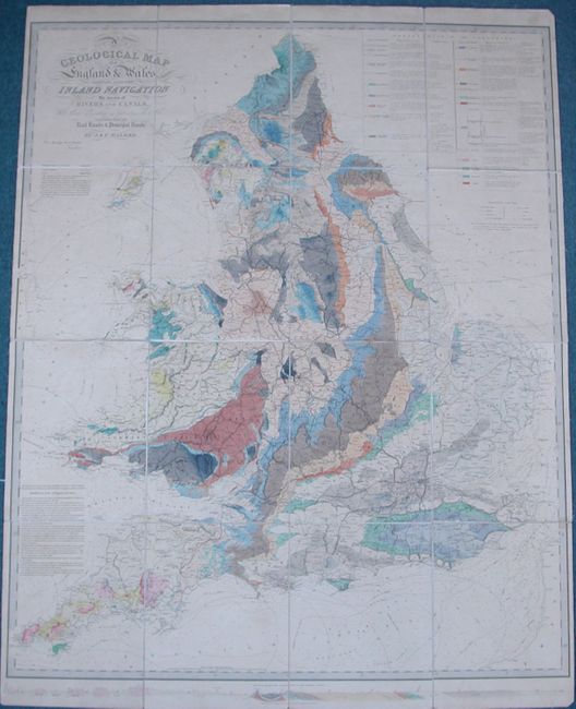 Geological Map of England & Wales, Showing also the Inland Navigation by means of Rivers and Canals  Rail Roads & Principal Roads