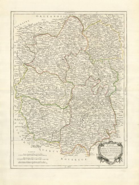 Carte des Gouvernements du Berri, du Nivernois, de la Marche, du Bourbonnois, du Limonsin et de l'Auvengne