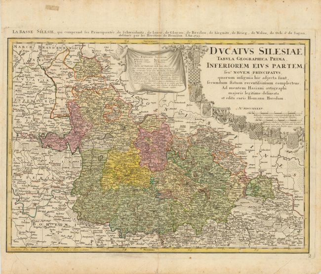 Ducatus Silesiae Tabula Geographica Prima, Inferiorem Eius Partem, seu Novem Principatus