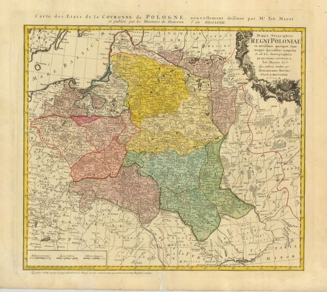 Mappa Geographica Regni Poloniae ex novissimis quot quot sunt mappis specialibus composita et ad LL. Sterographica projectionis revocata