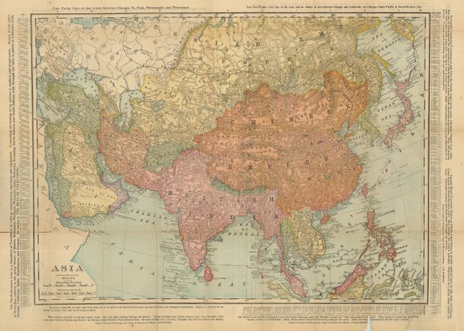 The North-Western Line C. & N.W.R.Y. Official Map of China  Including Latest Indexed Maps of the World, Asia, N.E. China, and Other Information of National Interest