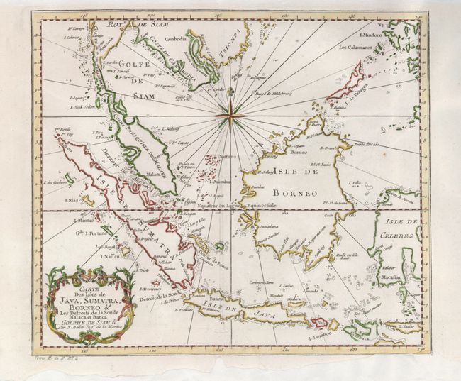 Carte des Isles de Java, Sumatra, Borneo & Les Detroits de la Sonde Malaca et Banca Golphe de Siam &c.