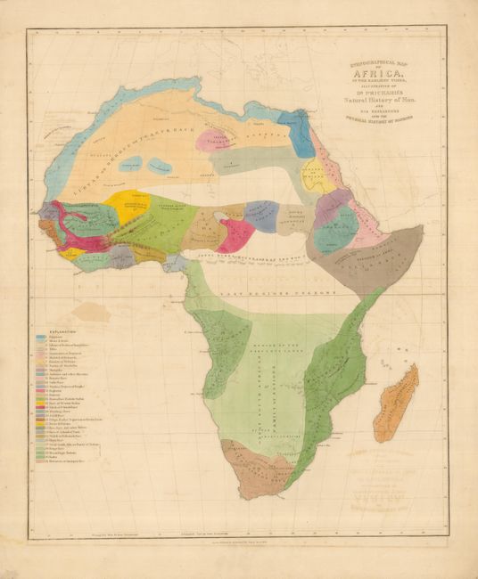 Ethnographical Map of Africa in the Earliest Times, Illustrative of Dr. Pritchard's Natural History of Man and His Researches into the Physical History of Mankind