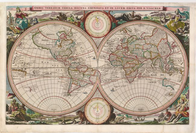 Orbis Terrarum Tabula Recens Emendata et in Lucem Edita per N. Visscher