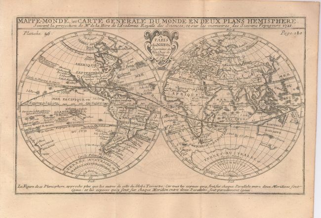 Mappe-Monde, ou Carte General du Monde en Deux Plans Hemisphere