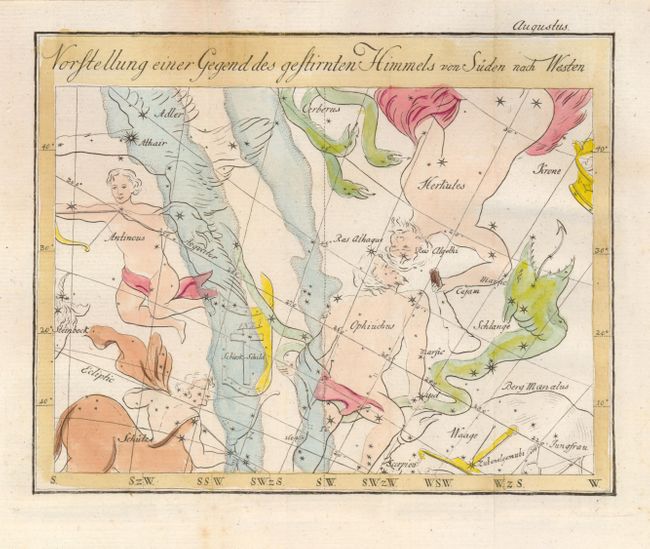 Augustus - Vorstellung einer Gegend des Gestirnten Himmels von Suden nach Westen