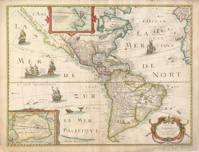 Carte de l'Amerique Corrigee, et augmentee dessus toutes les aultres cy devant Faictes l'annee 1646