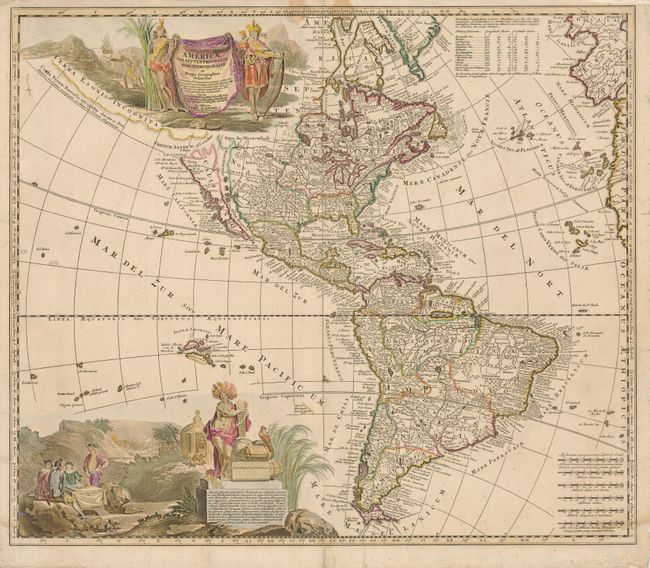 Americae tam Septentrionalis quam Meridionalis in Mappa Geographica Delineatio