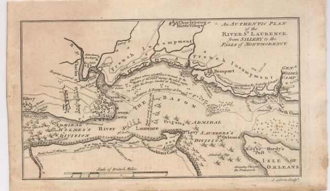 An Authentic Plan of the River St. Laurence, from Sillery to the Falls of Montmorency.