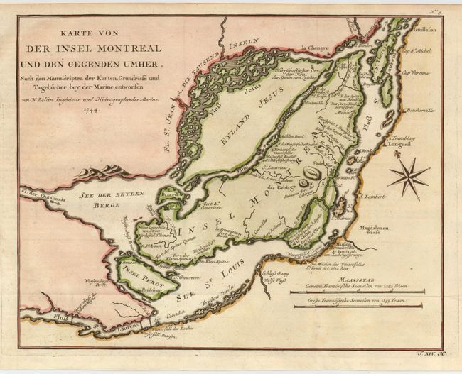 Karte von der Insel Montreal und den Gegenden Umher