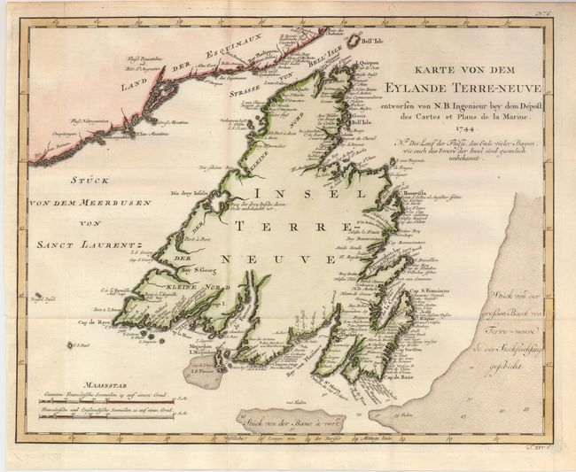 Karte von dem Eylande Terre-Neuve [and]  Karte von den Bayen, Rheeden und Hafen von Plaisance aus der Insel Terre Neuve