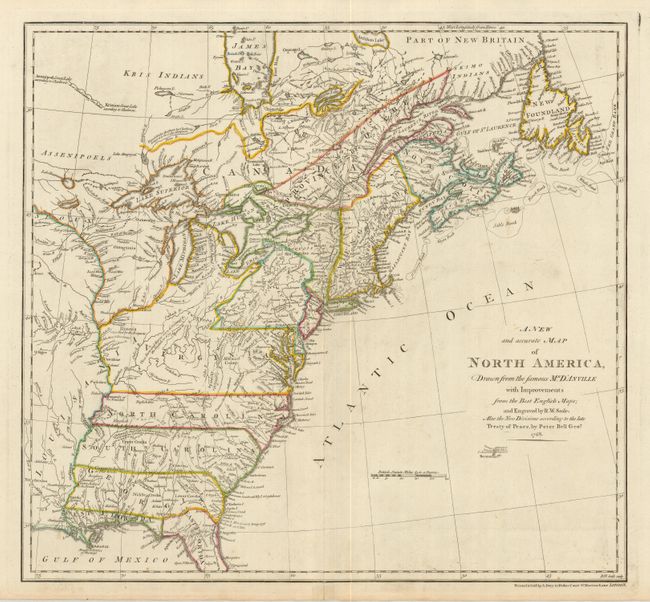 A New and Accurate Map of North America, Drawn from the Famous Mr. D'Anville with Improvements