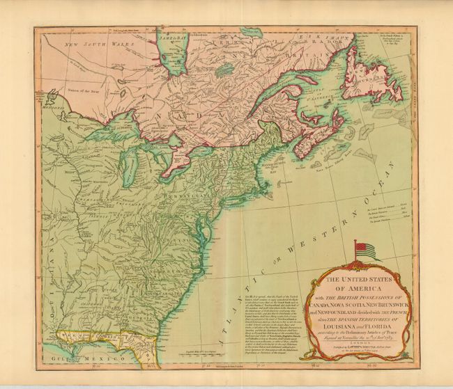 The United States of America with the British Possessions of Canada, Nova Scotia, New Brunswick and Newfoundland divided with the French, also the Spanish Territories of Louisiana and Florida