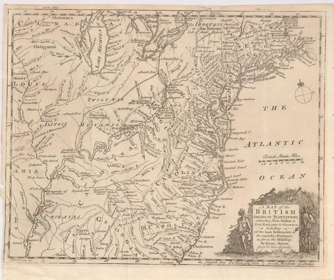 A Map of the British American Plantations extending from Boston in New England to Georgia; including all the back Settlements in the respective Provinces, as far as the Mississippi