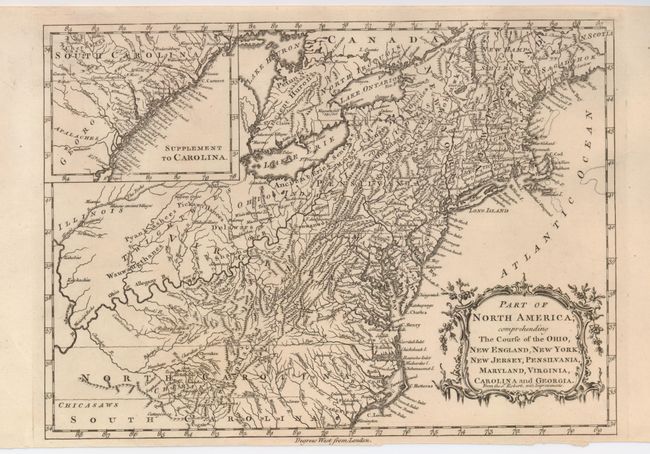 Part of North America, comprehending the Course of the Ohio, New England, New York, New Jersey, Pensilvania, Maryland, Virginia, Carolina and Georgia