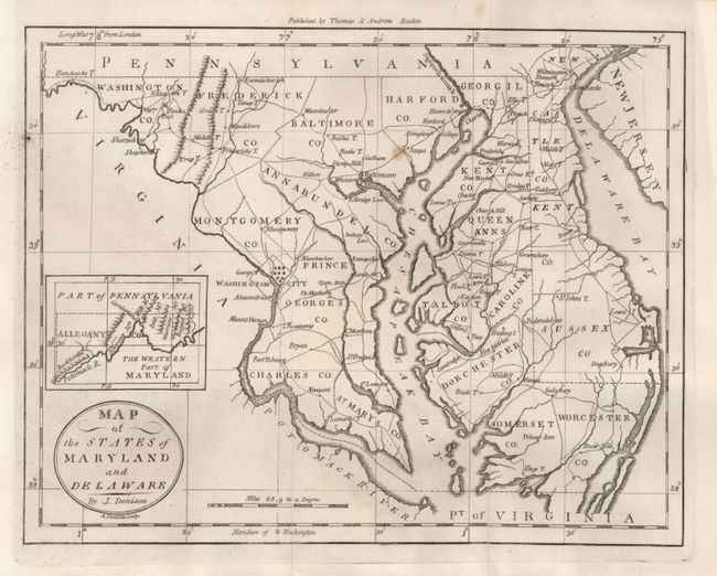 Map of the States of Maryland and Delaware