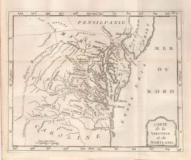 Carte Generale des Etats de Virginie, Maryland, Delaware