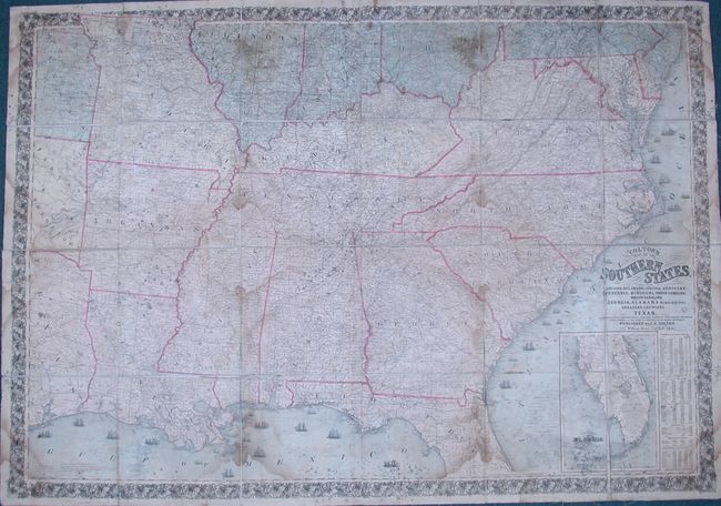 Colton's Map of the Southern States. Including Maryland, Delaware, Virginia, Kentucky, Tennessee, Missouri, North Carolina, South Carolina, Georgia, Alabama, Mississippi, Arkansas, Louisiana, Texas 