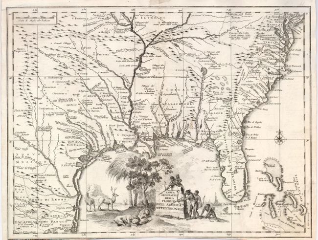Carta Geografica Della Florida  Nell' America Settentrionale