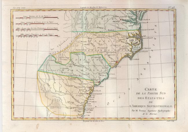 Carte de la Partie Sud des Etats Unis de L'Amerique Septentrionale