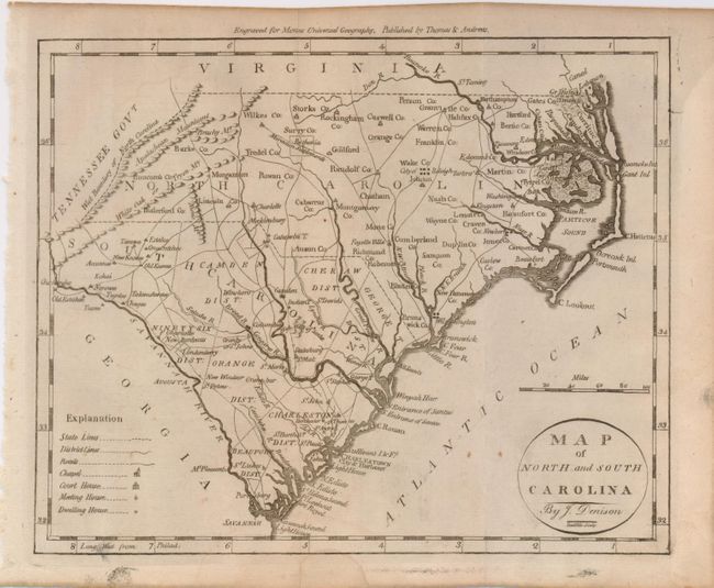 Map of North and South Carolina