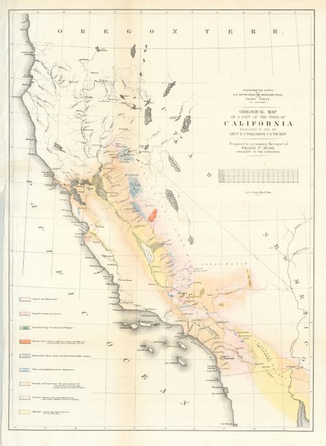 Geological Map of a Part of the State of California Explored in 1853 by Lieut. R.S. Williamson U.S. Top. Engr.