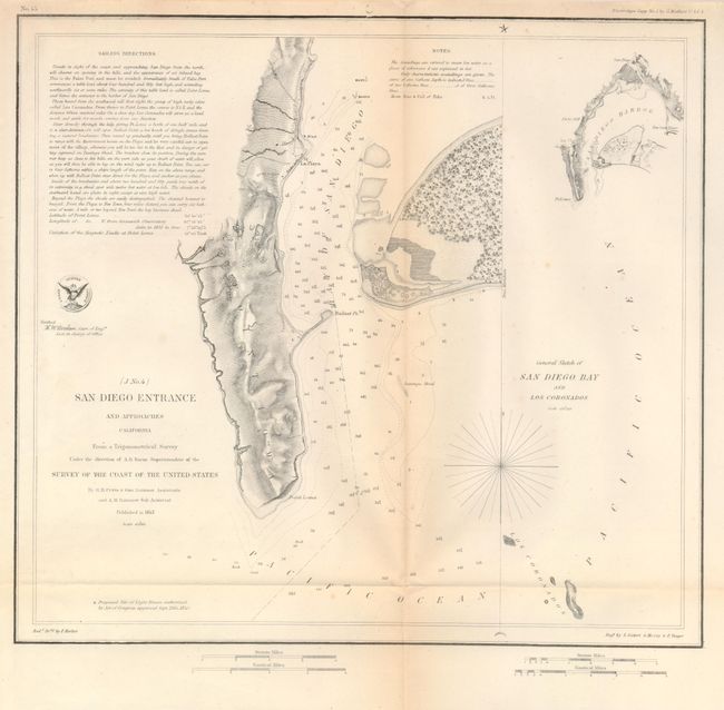 San Diego Entrance and Approaches [on sheet with] General Sketch of San Diego Bay and Los Coronados