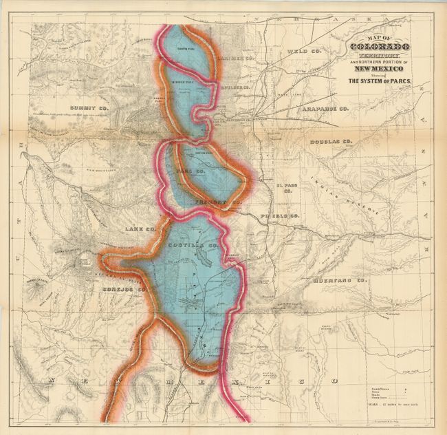 Map of Colorado Territory and Northern Portion of New Mexico Showing the System of Parcs
