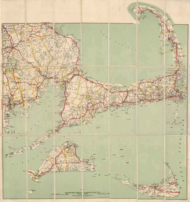 Automobile Map of Massachusetts.  Cape Cod.