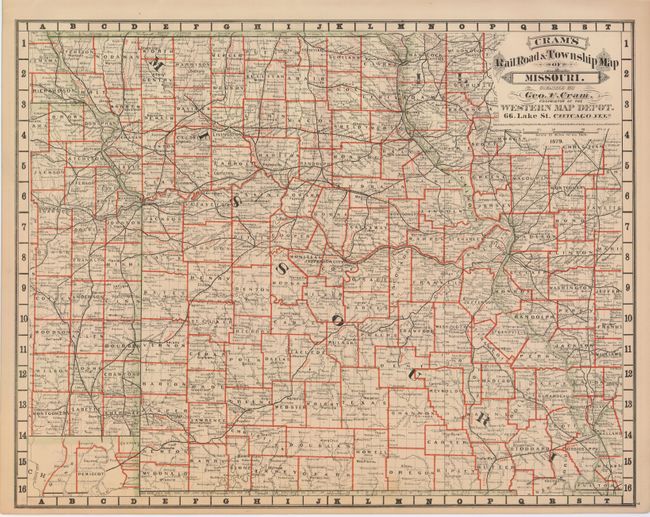 Cram's Railroad & Township Map of Missouri