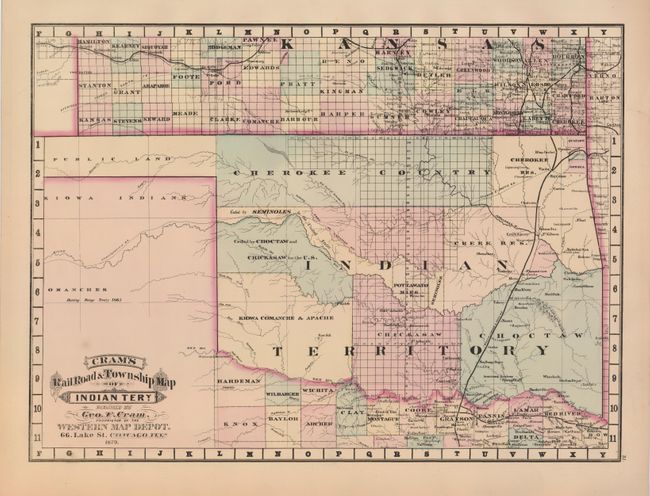 Cram's Railroad & Township Map of Indian Tery.