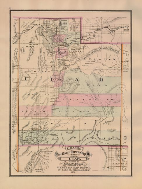 Cram's Railroad & Township Map of Utah