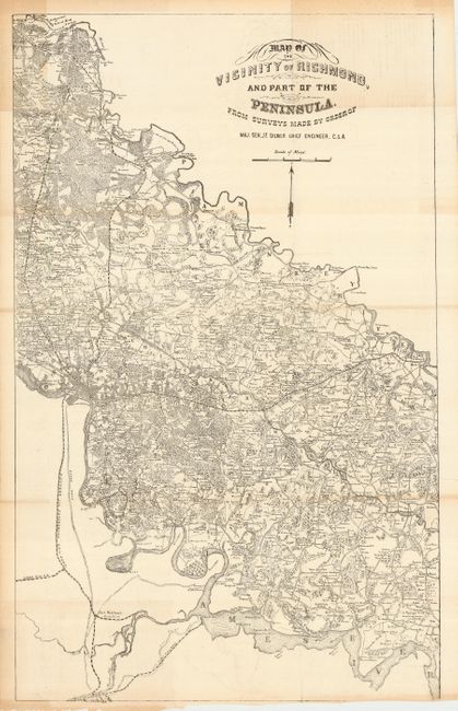 Map of the Vicinity of Richmond, and Part of the Peninsula.  From Surveys Made by the Order of Maj. Gen. J. F. Gilmer Chief Engineer, C.S.A.