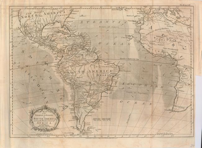 Map of the European Settlements in South America, and on the Western Coast of Africa