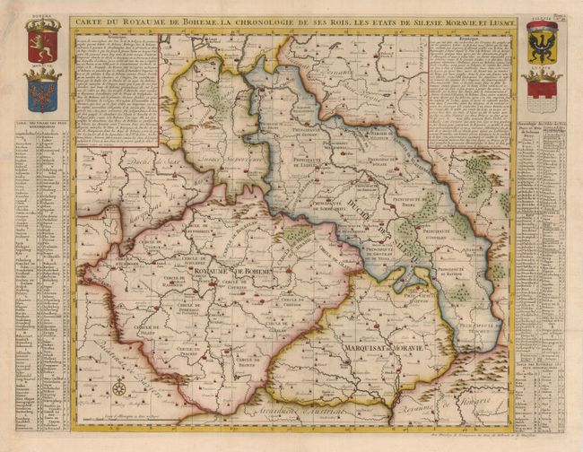 Carte du Royaume de Boheme.  La Chronologie de ses Rois.  Les Etats de Silesie, Moravie, et Lusace