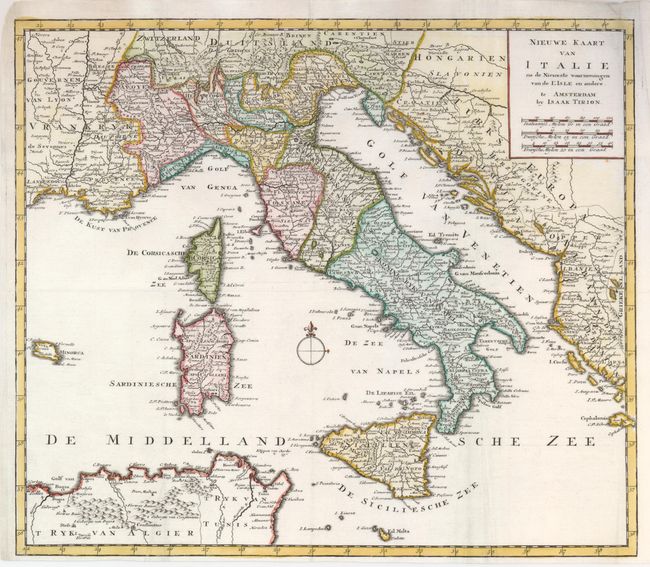 Nieuwe Kaart van Italie na de Nieuwste waarnemingen van de l'Isle en andere
