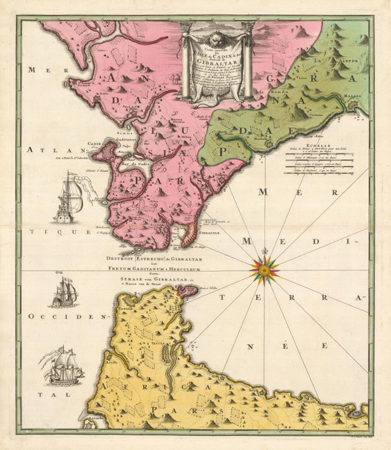 Carte Nouvelle de l'Isle de Cadix & du Detroit de Gibraltar