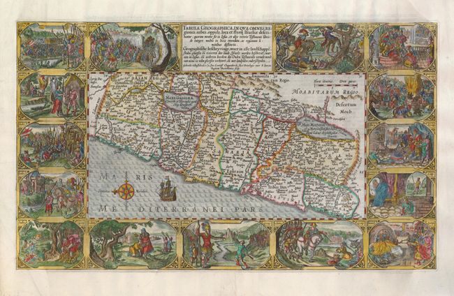 Tabula Geographica, in qua Omnes Regiones, Urbes, oppida, loca et Fluvij Israeliae Describuntur