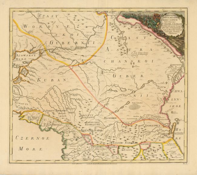 Territorium Pontum Euxinum et Mare Caspium Interiacens Cubaniae et Georgiae Partem Fluvii Volgae