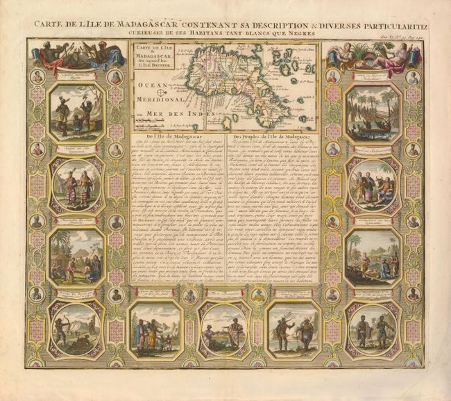 Carte de l'Ile de Madagascar Contenant Sa Description & Diverses Particularitez Curieuses de ses Habitans Tant Blancs Que Negres