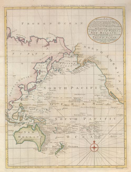 A New & Accurate Chart of the Discoveries made by the Late Capt. Js. Cook  Exhibiting Botany Bay with the whole Coast of New South Wales in New Holland; also New Zealand